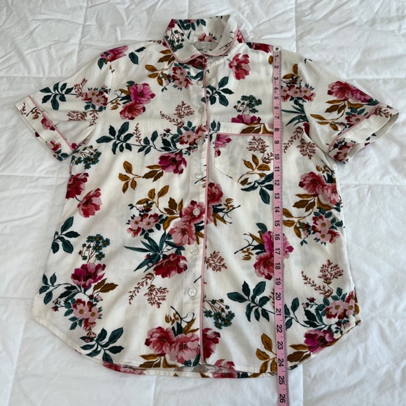 💕🌿🌺 LOFT White and Pink Floral Pajamas Size Small 💕🌿🌺 - Picture 5 of 14